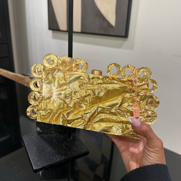 Cult Gaia Gold Textured Clutch - Picture 5 of 7